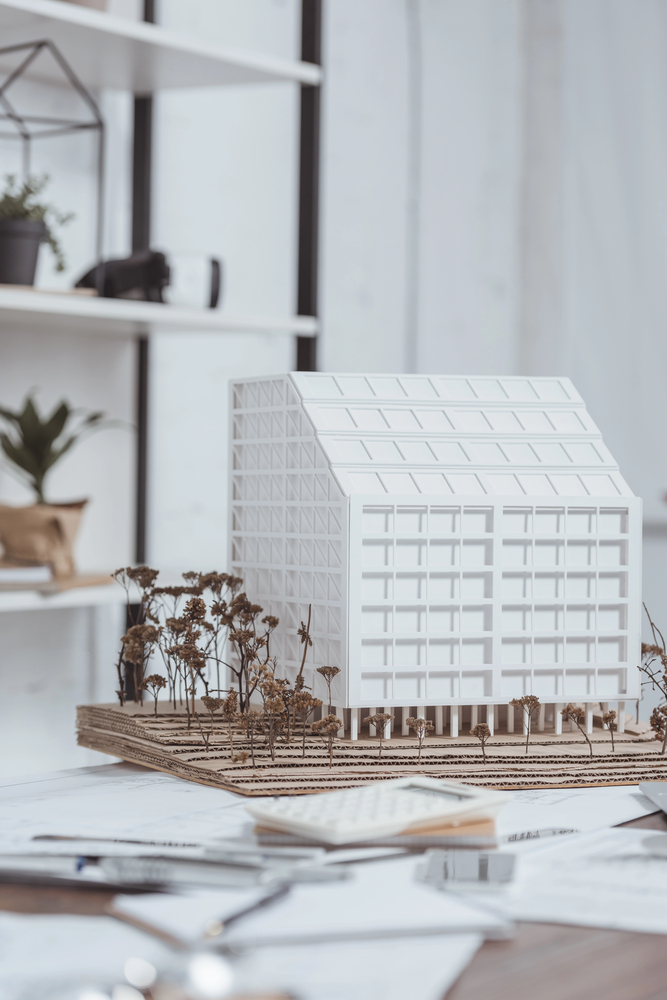 Architekturmodell mit 3D-gedruckten Details